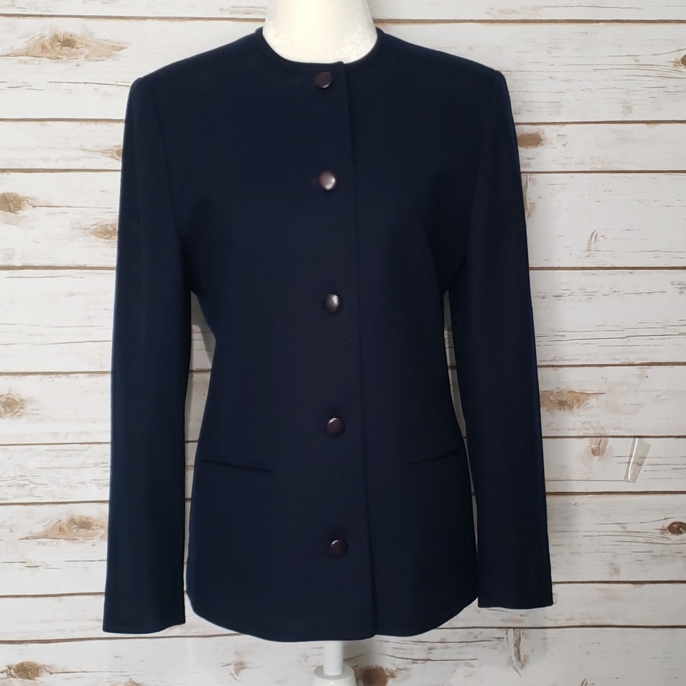 Pendleton Navy Wool Blazer Jacket - Petite - image 1